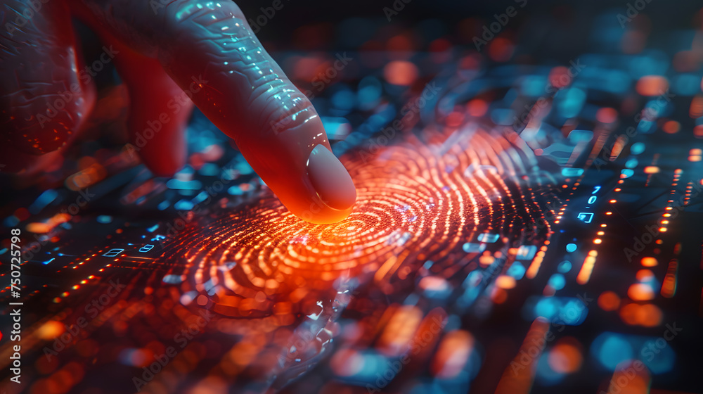 Poster high-tech fingerprint security interface