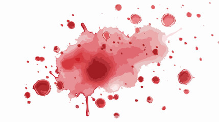 Red blood stain on a white background. flat vector 