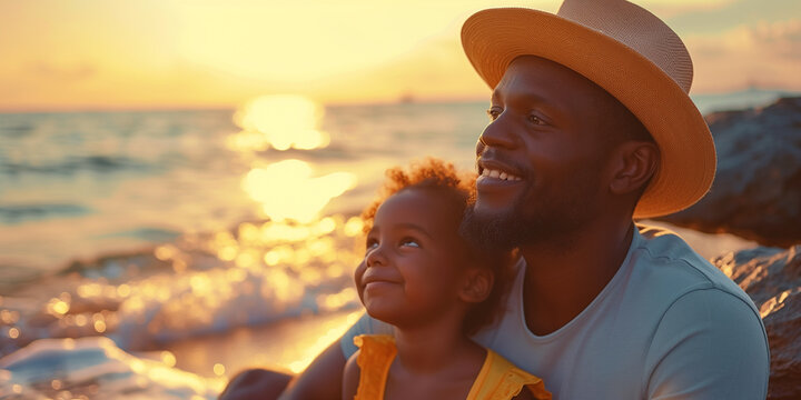 Ill never let go, daddy. Portrait of a daughter and father enjoying a day on the beach.