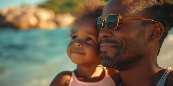 Ill never let go, daddy. Portrait of a daughter and father enjoying a day on the beach.