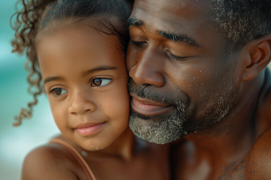 Ill never let go, daddy. Portrait of a daughter and father enjoying a day on the beach.