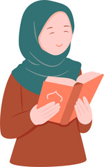 Muslim Girl Reading Quran