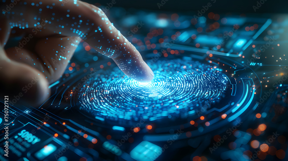 Poster high-tech fingerprint security interface