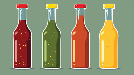 Sauces bottles isolated icon Flat vector