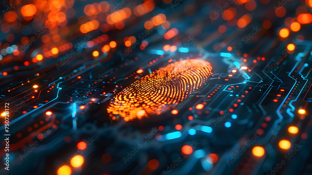 Poster High-Tech Fingerprint Security Interface