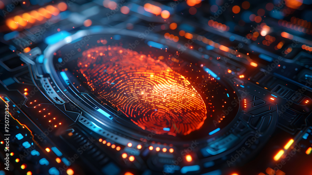 Poster High-Tech Fingerprint Security Interface