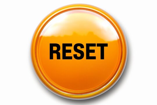 Reset button isolated on pure white background for web design and user interface