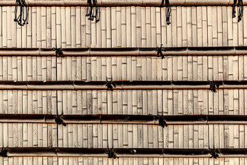 Bamboo Fence Wall Background, Japanese Style Bamboo Fence