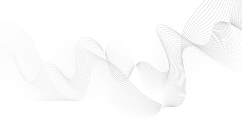 Abstract grey wavy lines Digital frequency track equalizer background. Curved wave smooth stripe seamless pattern. Wave lines created using blend tool. graphic design template banner business wave.