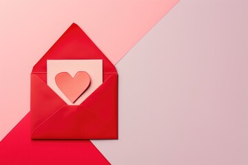 An abstract representation of a love letter with clean lines and a simple color