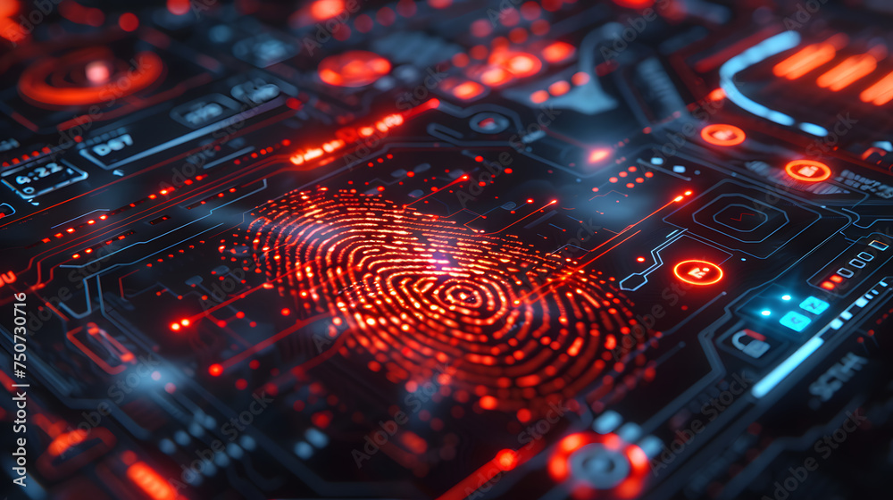 Poster High-Tech Fingerprint Security Interface