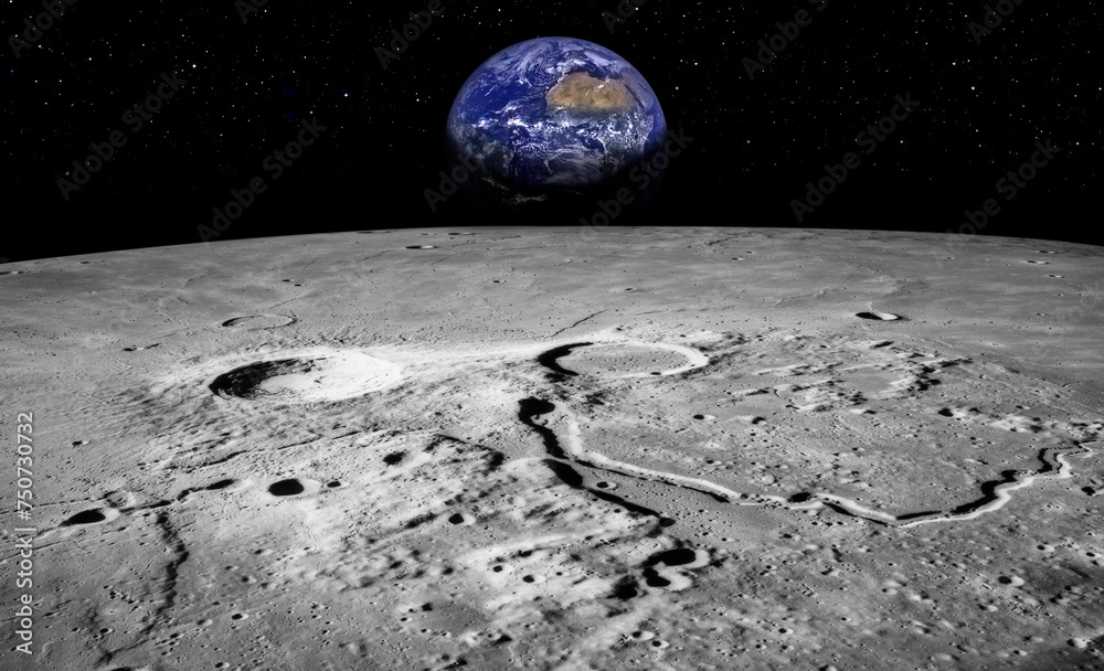Poster The Earth as Seen from the Surface of the Moon 