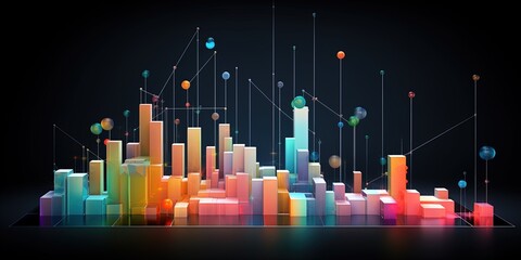 Fototapeta premium Constructing visual elements from complex data. graphs growing. wide format