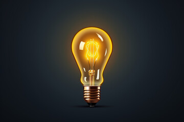 Yellow Light Bulb as Idea and Creative Thinking Symbol Vector Illustration