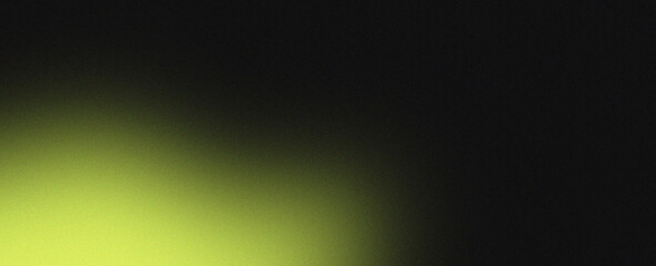 Yellow blurred gradient on dark grainy background, glowing light spot, copy space	