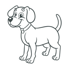 cartoon style cute white dog