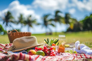 Perfect Family Picnic Blissful Day under Blue sky