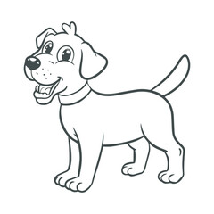 Fototapeta premium cartoon style cute white dog