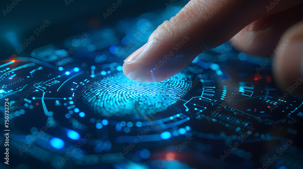 Poster High-Tech Fingerprint Security Interface