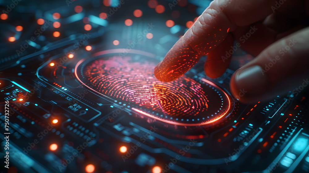 Poster high-tech fingerprint security interface