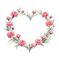heart-shaped-frame-encompassing-an-illustration-pattern-of-carnations-in-minimalist-style-providing