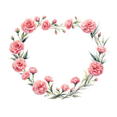 heart-shaped-frame-filled-with-a-watercolor-illustration-of-carnation-florals-in-lovely-minimalist