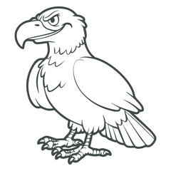 cartoon style cute white eagle