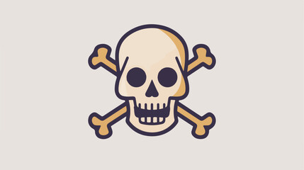 Skull and crossbones line icon outline style icon 