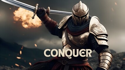 Naklejka premium Conquer