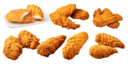 Crispy Fried Chicken Plate on transparent background, a Delicious Homemade Meal Ready for Lunch or Dinner - Golden, Tasty Comfort Food to Satisfy Your Cravings