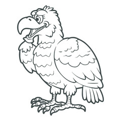 cartoon style cute white eagle