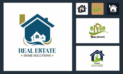 Real estate logos collection illustration.