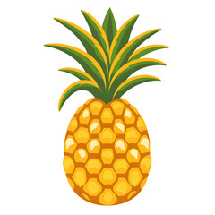 A vector flat pineapple tropical fruit logo design on a transparent background.