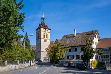 Fototapeta premium St. Martin Parish in the City of Arbon on the Lake of Constanze/Bodensee, Canton Thurgau, Switzerland