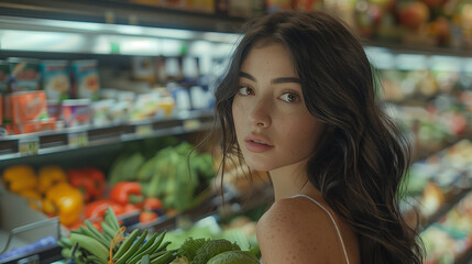 woman in supermarket