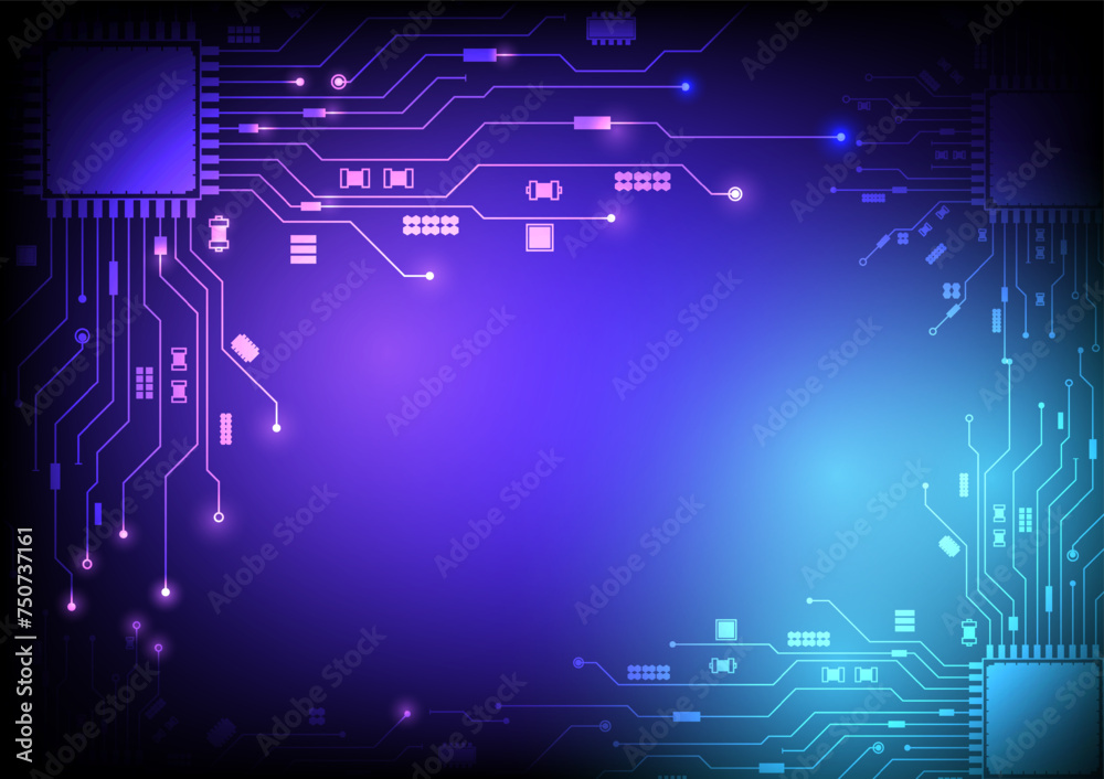 Aufkleber technology connection digital data and big data concept. blue future background. abstract technologi