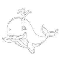 fish coloring book page for childre