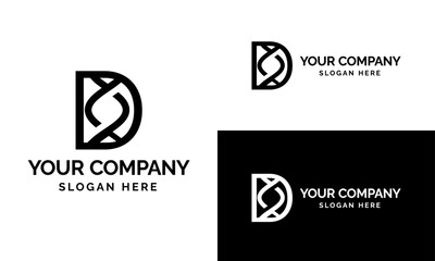 D letter Dna logo
