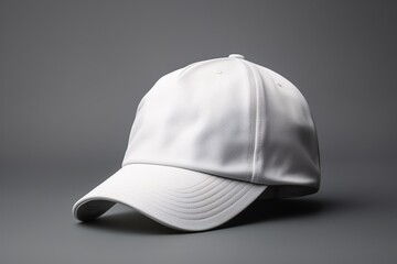 a white baseball cap on a gray background