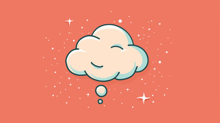 Thought cloud with lines flat vector icon Flat vector