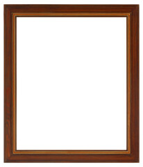Wooden picture frame in PNG format on a transparent background.