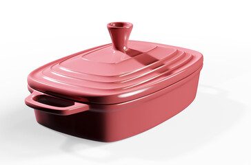 White plate isolated on white background 3D Render