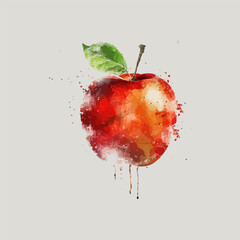watercolor colorful apple fruit vector