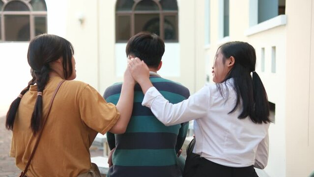 Empathy and Support: Friends Comforting a Despondent Individual