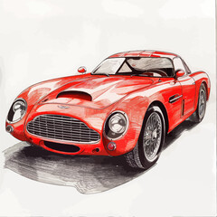 Illustration car Coloring page vector line art for book and drawing