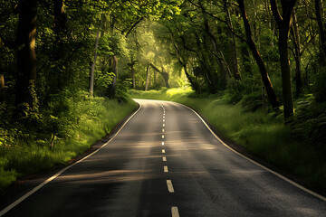 Obraz premium shots of road , An open road leads to the background of nature 