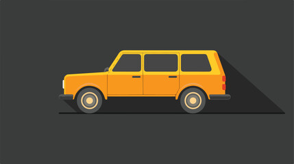 Transportation car flat icon with long shadow Flat vector