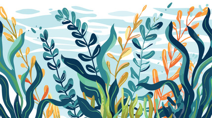 Tropical seaweed. Hand drawn vector for travel design