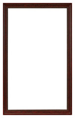 Dark varnished old picture frame. In PNG format on a transparent background.