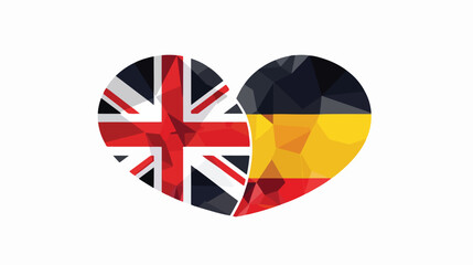 Unity concept. heart shape icon with england 